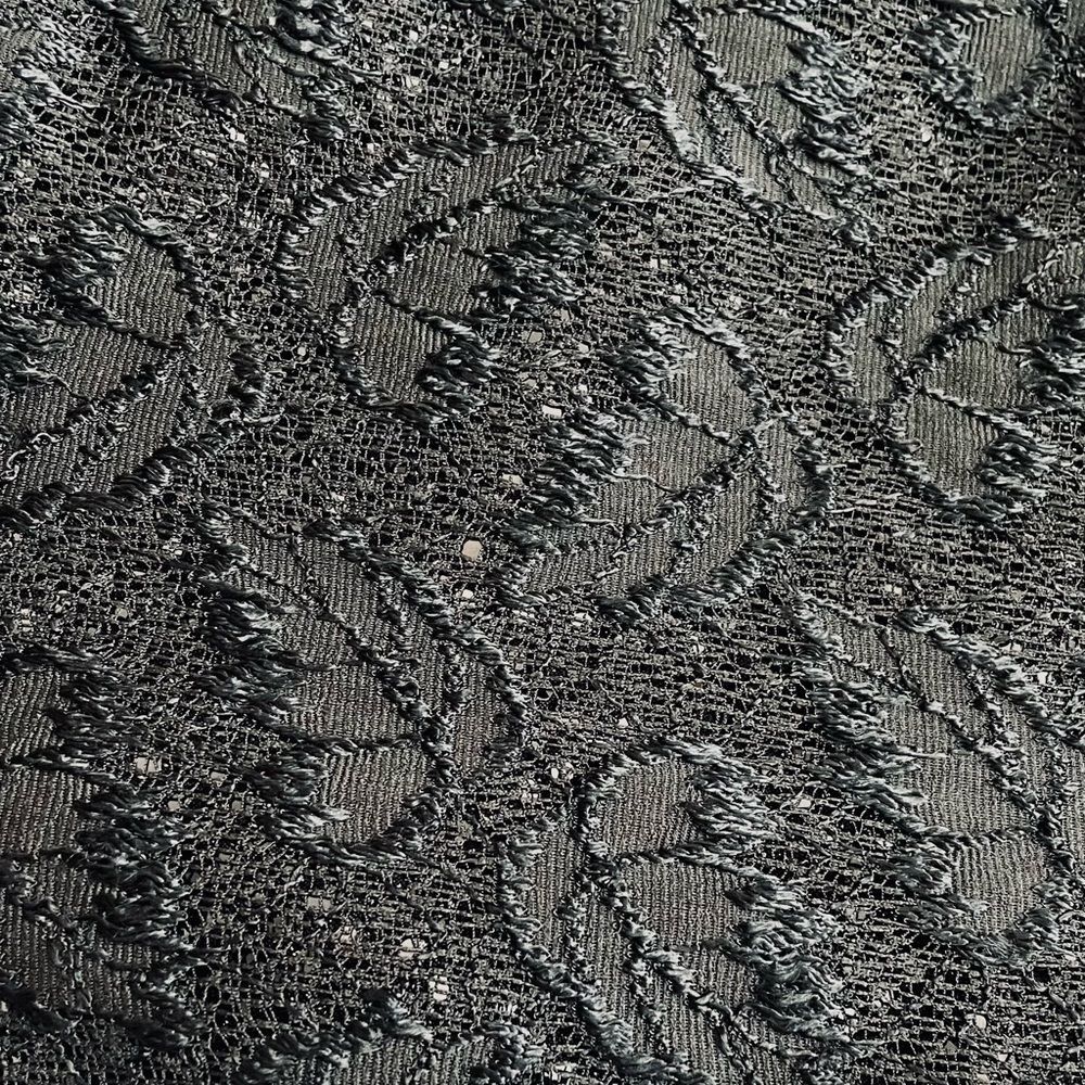 Jessica McClintock Vintage Black Leaf Pattern Lace Sequin Corset Zipper Size 12 - Picture 7 of 11